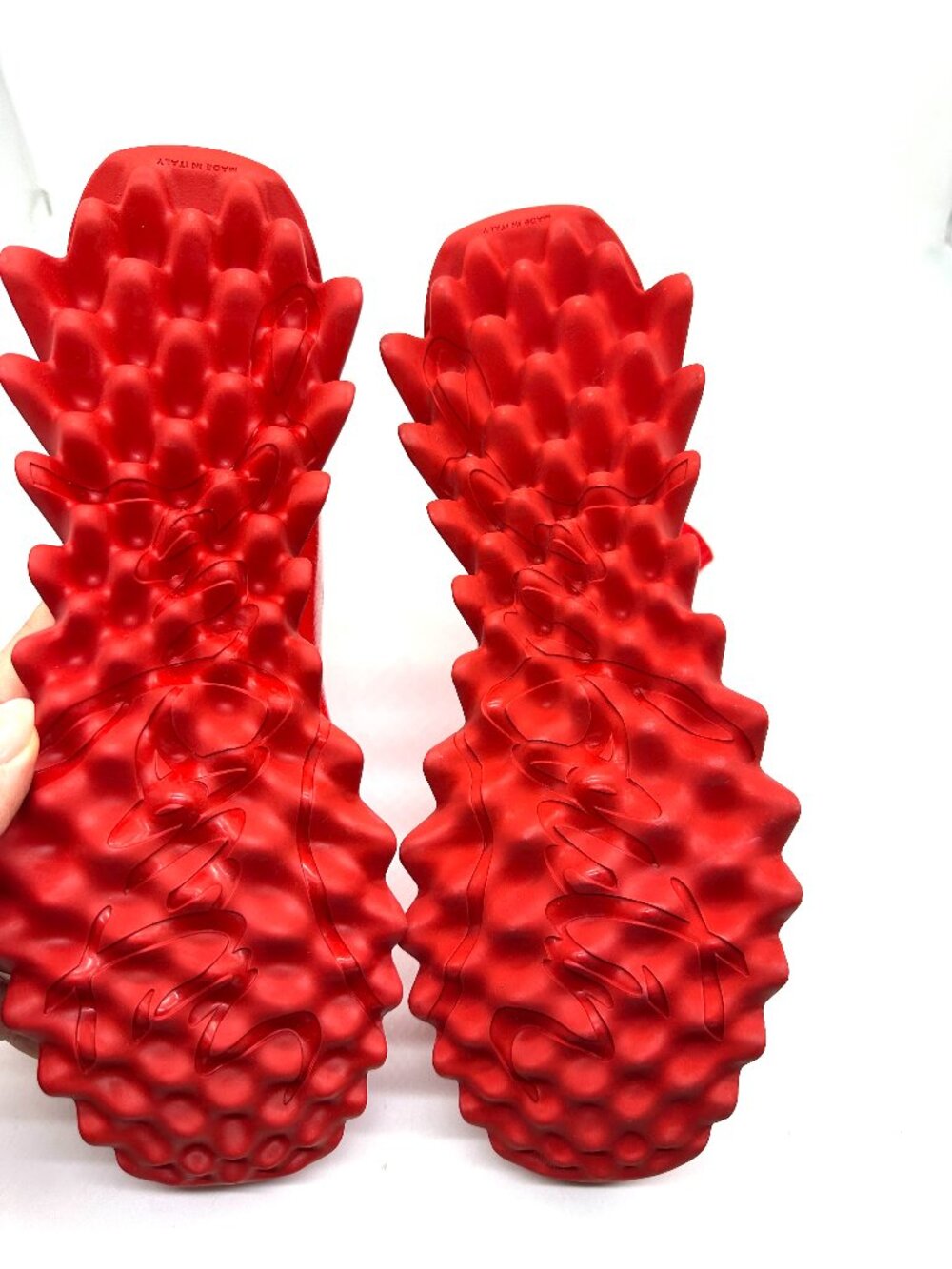 Christian Louboutin SHARKY SOCK Women Knit Flat Sneakers Shoes Loubi Red - Picture 9 of 10